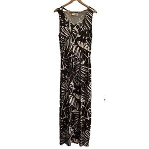 Zenergy by Chico's Women's Brown& White Print Sleeveless Maxi Dress - Size S